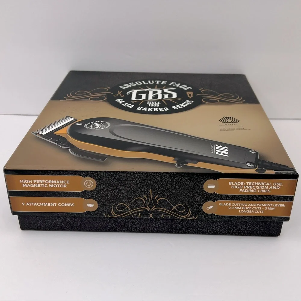 GA. MA BARBER SERIES, ABSOLUTE FADE 9 ATTACHMENTS 3 MM BUZZ CUT,3MM LONGER CUTS